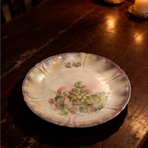 Antique Royal Bonn Franz Anton Mehlem 11" Plate Charger Grapes Lustre Germany